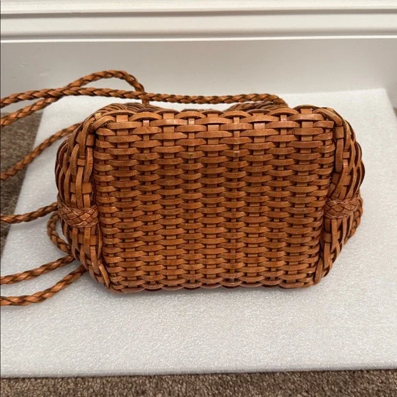 CEM vintage 1990s Woven Tan shoulder bag purse - Picture 5 of 7